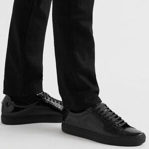 Givenchy Women's Urban Street Allover Logo Monogram Black Patent Leather Sneaker